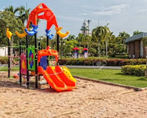 Under Construction Children Playground in Public Park